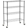image:imageWire Shelving with Wheels 48x18x72 Inch 3000 Lbs Storage Shelves Heavy Duty CommercialGrade Adjustable Utility Shelf NSFCertified Metal Storage Rack with Shelf Liners 5Tier Matte BlackBlack