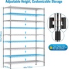 image:imageWire Shelving with Wheels 48x18x72 Inch 3000 Lbs Storage Shelves Heavy Duty CommercialGrade Adjustable Utility Shelf NSFCertified Metal Storage Rack with Shelf Liners 5Tier Matte BlackChrome