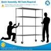 image:imageWire Shelving with Wheels 48x18x72 Inch 3000 Lbs Storage Shelves Heavy Duty CommercialGrade Adjustable Utility Shelf NSFCertified Metal Storage Rack with Shelf Liners 5Tier Matte BlackBlack