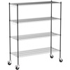 image:imageWire Shelving with Wheels 48x18x72 Inch 3000 Lbs Storage Shelves Heavy Duty CommercialGrade Adjustable Utility Shelf NSFCertified Metal Storage Rack with Shelf Liners 5Tier Matte BlackMatte Black