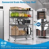 image:imageWire Shelving with Wheels 48x18x72 Inch 3000 Lbs Storage Shelves Heavy Duty CommercialGrade Adjustable Utility Shelf NSFCertified Metal Storage Rack with Shelf Liners 5Tier Matte BlackMatte Black