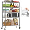 image:imageWire Shelving with Wheels 48x18x72 Inch 3000 Lbs Storage Shelves Heavy Duty CommercialGrade Adjustable Utility Shelf NSFCertified Metal Storage Rack with Shelf Liners 5Tier Matte BlackChrome