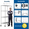image:imageWire Shelving with Wheels 48x18x72 Inch 3000 Lbs Storage Shelves Heavy Duty CommercialGrade Adjustable Utility Shelf NSFCertified Metal Storage Rack with Shelf Liners 5Tier Matte BlackChrome