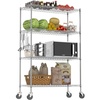image:imageWire Shelving with Wheels 48x18x72 Inch 3000 Lbs Storage Shelves Heavy Duty CommercialGrade Adjustable Utility Shelf NSFCertified Metal Storage Rack with Shelf Liners 5Tier Matte BlackChrome