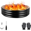 image:imageRaynesys 36 Round Galvanized Fire Pit Ring for Outdoor Wood Burning SilverBlack