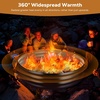 image:imageRaynesys 36 Round Galvanized Fire Pit Ring for Outdoor Wood Burning SilverBlack