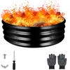 image:imageRaynesys 36 Round Galvanized Fire Pit Ring for Outdoor Wood Burning SilverBlack