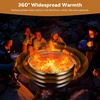 image:imageRaynesys 36 Round Galvanized Fire Pit Ring for Outdoor Wood Burning SilverBlack