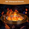 image:imageRaynesys 36 Round Galvanized Fire Pit Ring for Outdoor Wood Burning SilverBlack