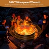 image:imageRaynesys 36 Round Galvanized Fire Pit Ring for Outdoor Wood Burning SilverBlack