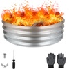 image:imageRaynesys 36 Round Galvanized Fire Pit Ring for Outdoor Wood Burning SilverSilver
