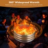 image:imageRaynesys 36 Round Galvanized Fire Pit Ring for Outdoor Wood Burning SilverSilver