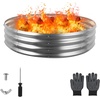 image:imageRaynesys 36 Round Galvanized Fire Pit Ring for Outdoor Wood Burning SilverSilver