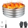 image:imageRaynesys 36 Round Galvanized Fire Pit Ring for Outdoor Wood Burning SilverSilver