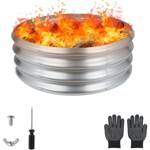 image:imageRaynesys 36 Round Galvanized Fire Pit Ring for Outdoor Wood Burning SilverSilver