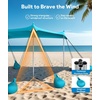 image:imageRaynesys Beach Tent Sun Shelter 10 x 10 FT Beach Canopy Tent Sun Shade UPF50 Tents Canopy with 8 Sandbags amp 4 Stability Poles Outdoor Tents for Camping Fishing Light Blue