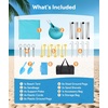 image:imageRaynesys Beach Tent Sun Shelter 10 x 10 FT Beach Canopy Tent Sun Shade UPF50 Tents Canopy with 8 Sandbags amp 4 Stability Poles Outdoor Tents for Camping Fishing Light Blue