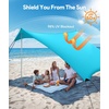 image:imageRaynesys Beach Tent Sun Shelter 10 x 10 FT Beach Canopy Tent Sun Shade UPF50 Tents Canopy with 8 Sandbags amp 4 Stability Poles Outdoor Tents for Camping Fishing Light Blue
