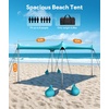 image:imageRaynesys Beach Tent Sun Shelter 10 x 10 FT Beach Canopy Tent Sun Shade UPF50 Tents Canopy with 8 Sandbags amp 4 Stability Poles Outdoor Tents for Camping Fishing Light Blue