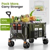 image:imageRaynesys Collapsible Wagon Cart with Wheels 440lbs 300L Heavy Duty Folding Wagon Foldable for Sports Beach Grocery Camping  Upgraded Effortless Elegance GreenGrey