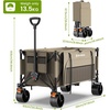 image:imageRaynesys Collapsible Wagon Cart with Wheels Foldable 440lbs 300L Heavy Duty Folding Wagon for Sports Beach Grocery Camping Coffee Brown  Upgraded Effortless Elegance
