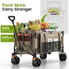 image:imageRaynesys Collapsible Wagon Cart with Wheels Foldable 440lbs 300L Heavy Duty Folding Wagon for Sports Beach Grocery Camping Coffee Brown  Upgraded Effortless Elegance