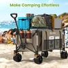 image:imageRaynesys Collapsible Wagon Cart with Wheels Foldable 440lbs 300L Heavy Duty Folding Wagon for Sports Beach Grocery Camping Coffee Brown  Upgraded Effortless Elegance