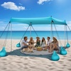 image:imageRaynesys Beach Tent Sun Shelter 10 x 10 FT Beach Canopy Tent Sun Shade UPF50 Tents Canopy with 8 Sandbags amp 4 Stability Poles Outdoor Tents for Camping Fishing Light Blue
