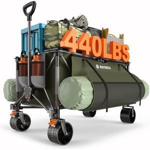image:imageRaynesys Collapsible Wagon Cart with Wheels 440lbs 300L Heavy Duty Folding Wagon Foldable for Sports Beach Grocery Camping  Upgraded Effortless Elegance GreenGrey