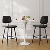 image:imageRaynesys 246 Inch Counter Height Barstools Set of 3 High Backrest Faux Leather Upholstered Counter Stools with Armless Footrest Black