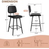 image:imageRaynesys 246 Inch Counter Height Barstools Set of 3 High Backrest Faux Leather Upholstered Counter Stools with Armless Footrest Black