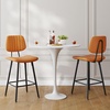 image:imageRaynesys 246 Inch Counter Height Barstools Set of 3 High Backrest Faux Leather Upholstered Counter Stools with Armless Footrest Brown