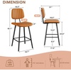 image:imageRaynesys 246 Inch Counter Height Barstools Set of 3 High Backrest Faux Leather Upholstered Counter Stools with Armless Footrest Brown