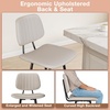 image:imageRaynesys 24Inch Leather Bar Stools Set of 3 with High Backrest BeigeBeige