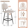 image:imageRaynesys 24Inch Leather Bar Stools Set of 3 with High Backrest BeigeBeige