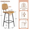 image:imageRaynesys 24Inch Leather Bar Stools Set of 3 with High Backrest BeigeBrown