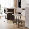 image:imageRaynesys 24Inch Leather Bar Stools Set of 4 with High Backrest BeigeBeige