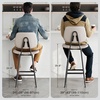 image:imageRaynesys 24Inch Leather Bar Stools Set of 4 with High Backrest BeigeBeige