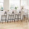 image:imageRaynesys 24Inch Leather Bar Stools Set of 4 with High Backrest BeigeBeige