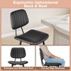 image:imageRaynesys 24Inch Leather Bar Stools Set of 4 with High Backrest BeigeBlack