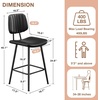 image:imageRaynesys 24Inch Leather Bar Stools Set of 4 with High Backrest BeigeBlack