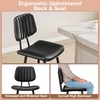image:imageRaynesys 24Inch Leather Bar Stools Set of 4 with High Backrest BeigeBlack