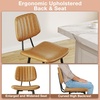 image:imageRaynesys 24Inch Leather Bar Stools Set of 4 with High Backrest BeigeBrown