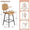 image:imageRaynesys 24Inch Leather Bar Stools Set of 4 with High Backrest BeigeBrown