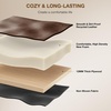 image:imageRaynesys 24Inch Leather Bar Stools Set of 4 with High Backrest BeigeDark Brown
