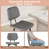 image:imageRaynesys 24Inch Leather Bar Stools Set of 4 with High Backrest BeigeGrey