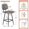 image:imageRaynesys 24Inch Leather Bar Stools Set of 4 with High Backrest BeigeGrey