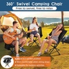 image:imageRaynesys Portable Camping Chair 360 Swivel Lawn Chair 8 Seconds Quick Setup Folding Chair 38Lb Lightweight Camping Chair for Easy Carry to Hiking Camping Sport Travel Beach 1 Pack Black