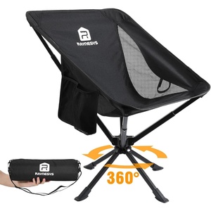 image:imageRaynesys Portable Camping Chair 360 Swivel Lawn Chair 8 Seconds Quick Setup Folding Chair 38Lb Lightweight Camping Chair for Easy Carry to Hiking Camping Sport Travel Beach 1 Pack Black