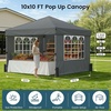 image:imageRaynesys 10x10ft Pop Up Canopy Tent with Sidewalls for Events PartiesGray